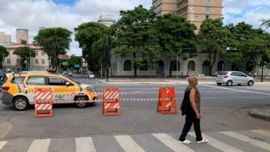 Operação de trânsito para a “Corrida da Rotam 2025”, na Avenida dos Andradas, neste domingo (6)