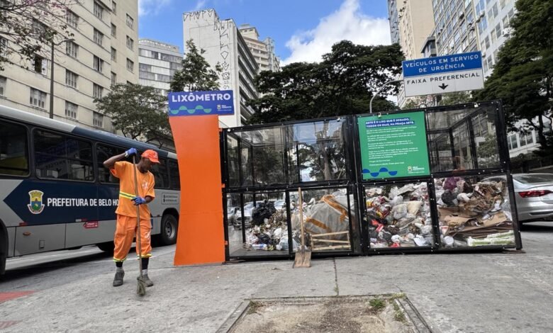 Lixômetro armazena 4,4 toneladas de resíduos recolhidos no entorno da Praça Sete