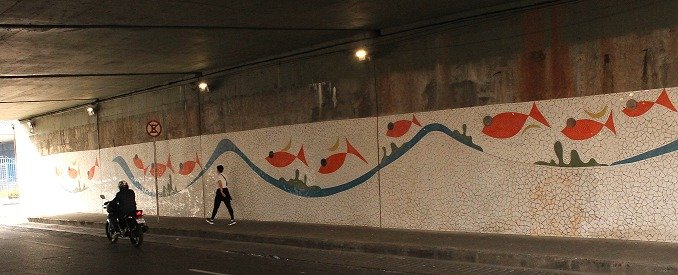 Novo mosaico do pontilhão da Avenida Silviano Brandão são concluídos pela PBH