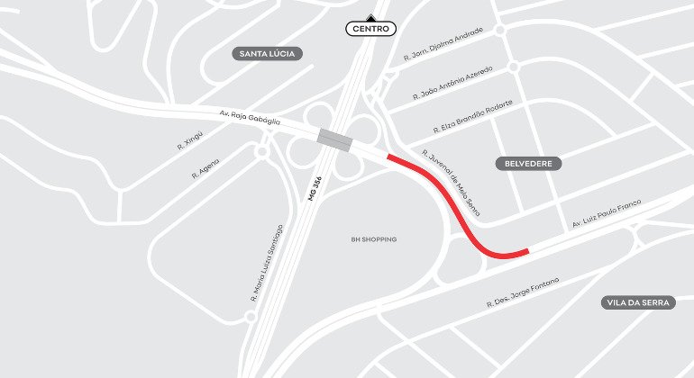 Trânsito será interditado a partir da próxima terça-feira (22) para obras no trevo do Belvedere