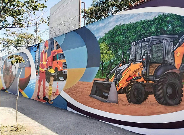 Murais artísticos homenageiam quem trabalha na manutenção da Regional Venda Nova