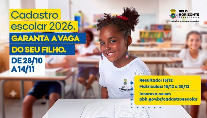 PBH disponibiliza canais de atendimento em caso de dúvidas sobre o Cadastro Escolar