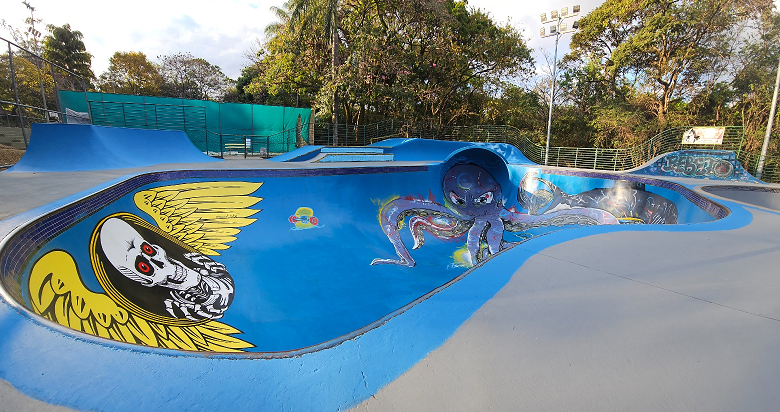 Pista de skate é reaberta após reforma no Parque Lagoa do Nado